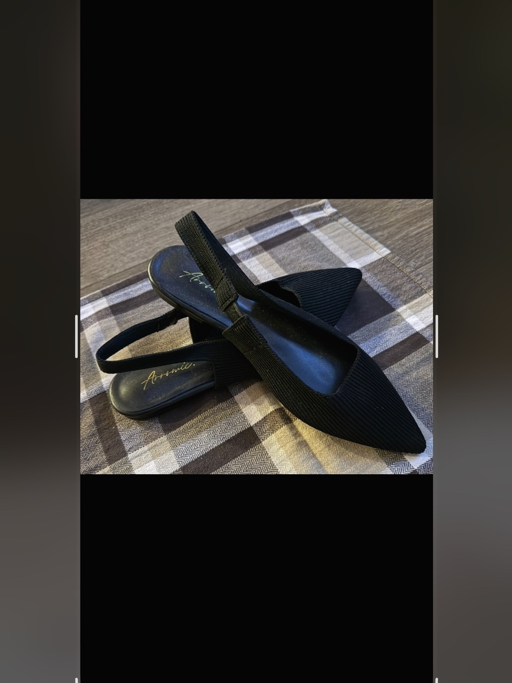 Black Pointed Slingback Flats